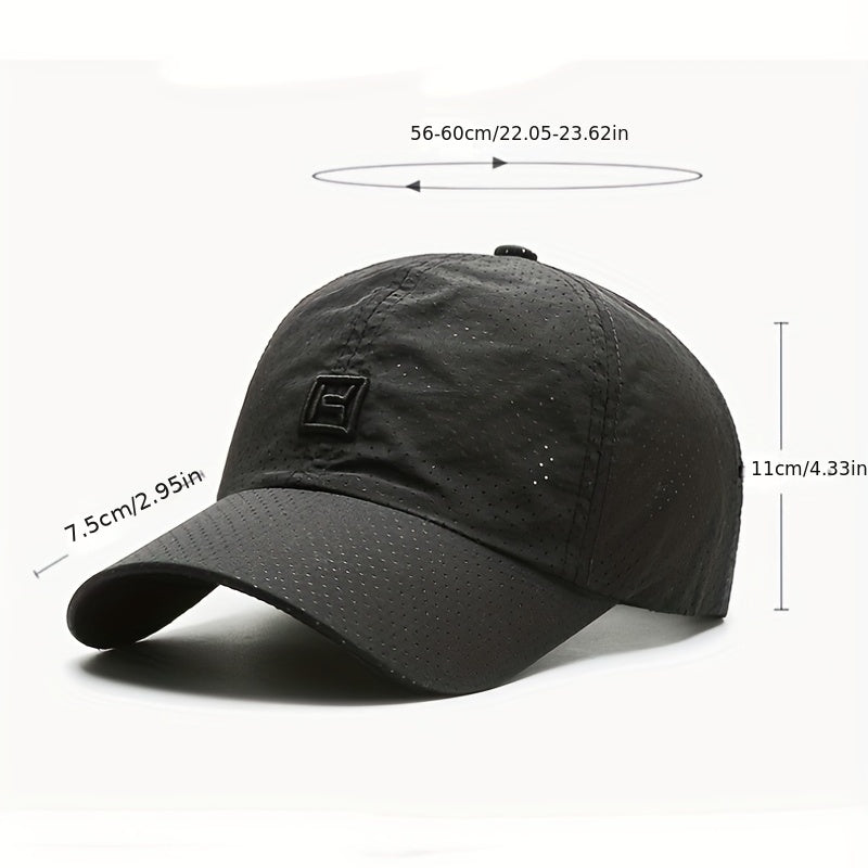 Embroidered Perforated Hat Outdoor Baseball Cap Men's Sport Cap Polyester