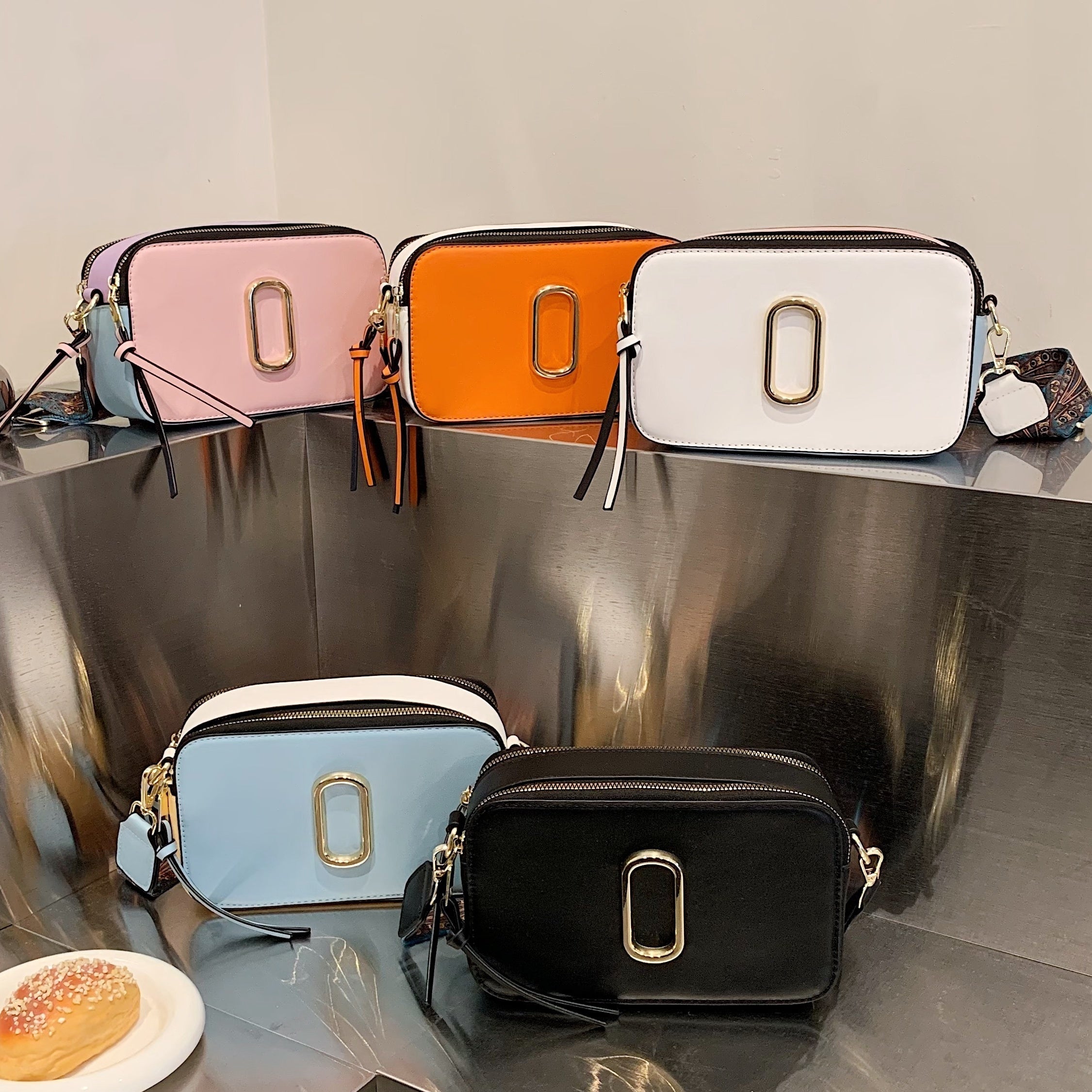 Contrast Crossbody Bag Camera Shoulder Bag Square Purse For Women