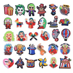 30pcs Clown Shoe Charms For Clogs Bubble Sandals PVC Accessories
