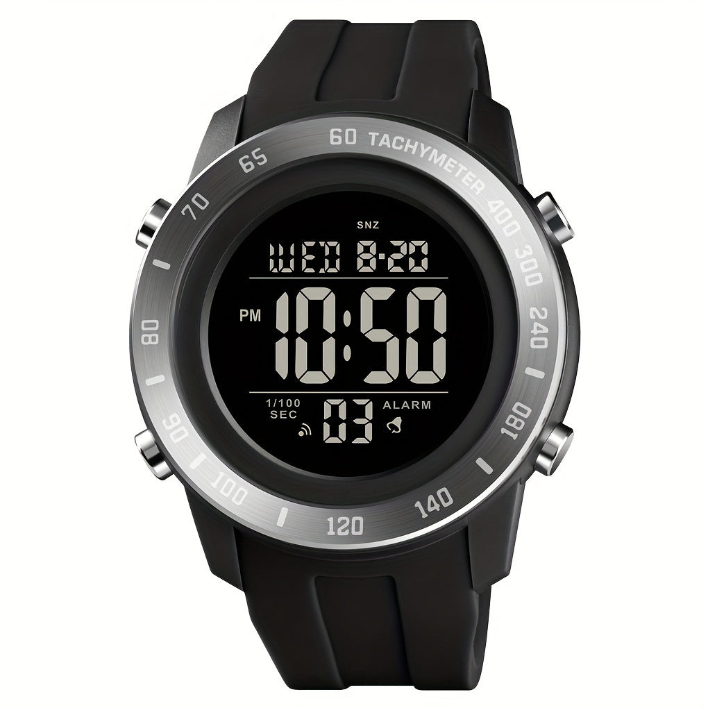 LED Light Up Electronic Watch Silicone Band Waterproof Sports Watch