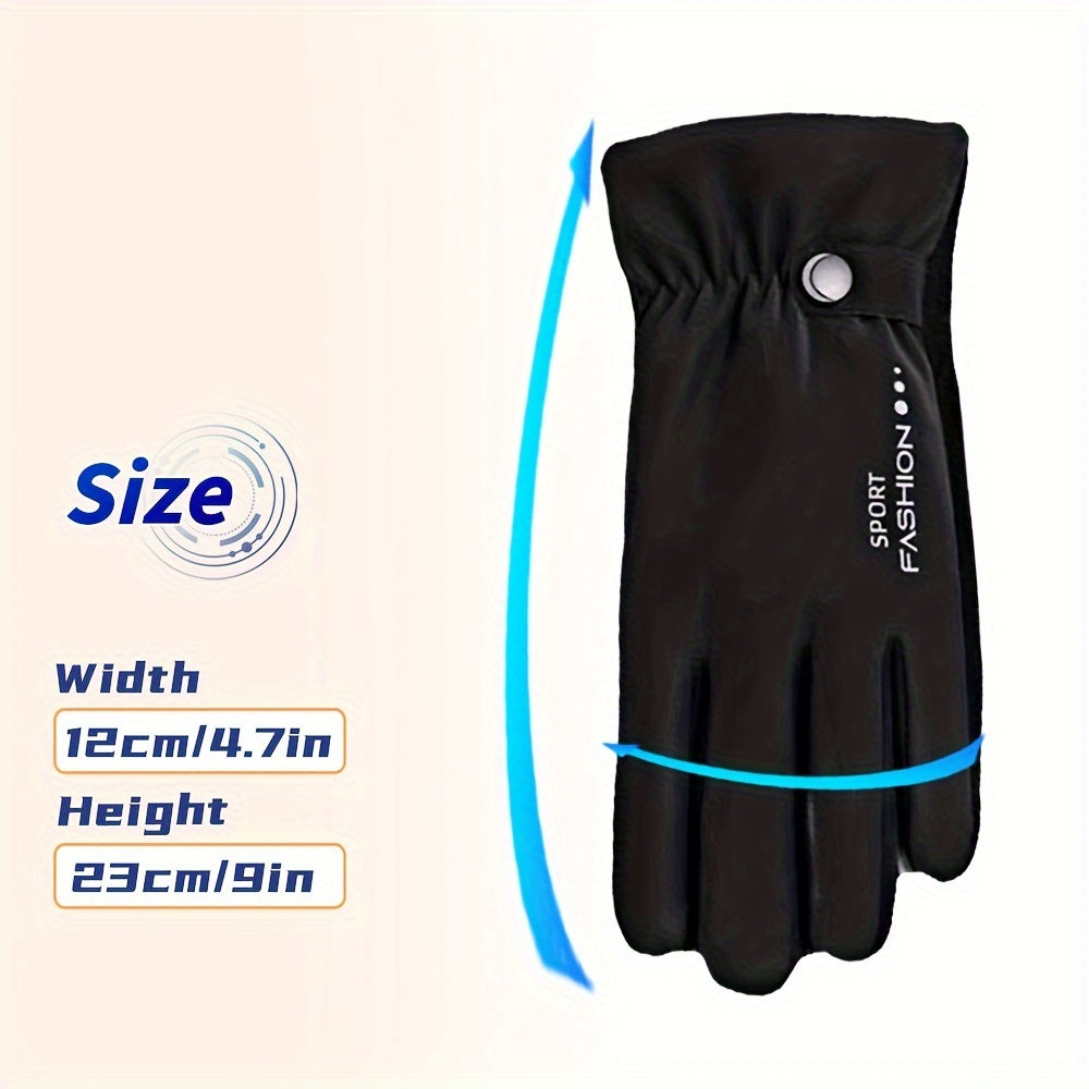 Winter Fleece Lined Warm Gloves Touch Screen Anti Slip Waterproof Thermal