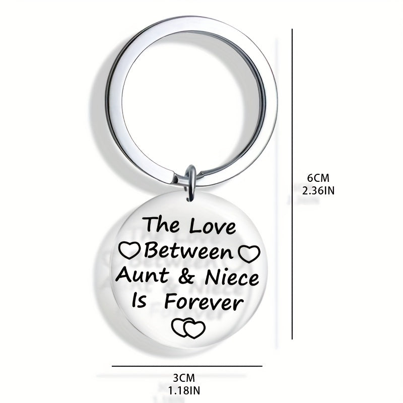 Aunt Niece Love Forever Keychain Metal Key Ring Gift