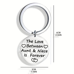Aunt Niece Love Forever Keychain Metal Key Ring Gift