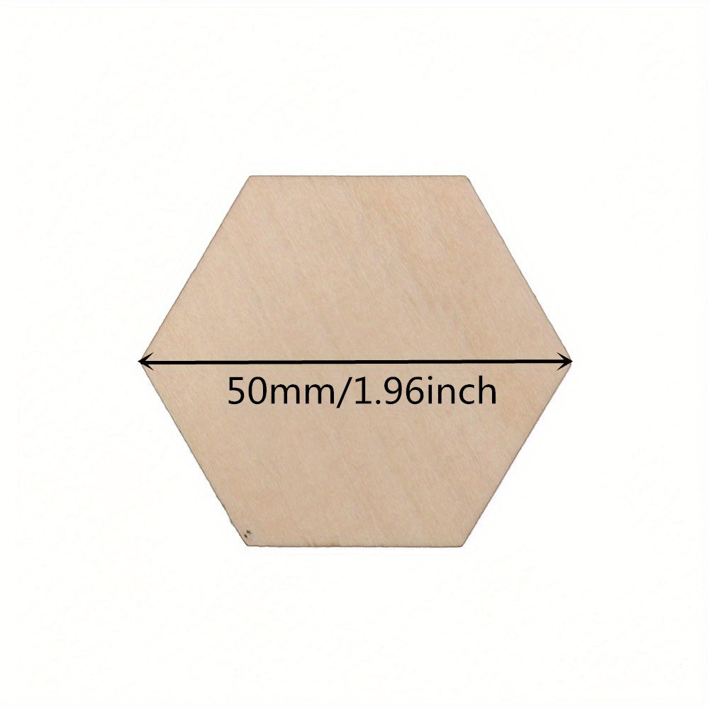 20pcs Wooden Hexagons for Painting Decoration