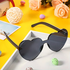 Heart Sunglasses For Women Men Jelly One piece Party Travel Sun Shades