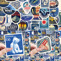 63pcs Retro Graffiti Stickers Window Helmet Laptop Decoration