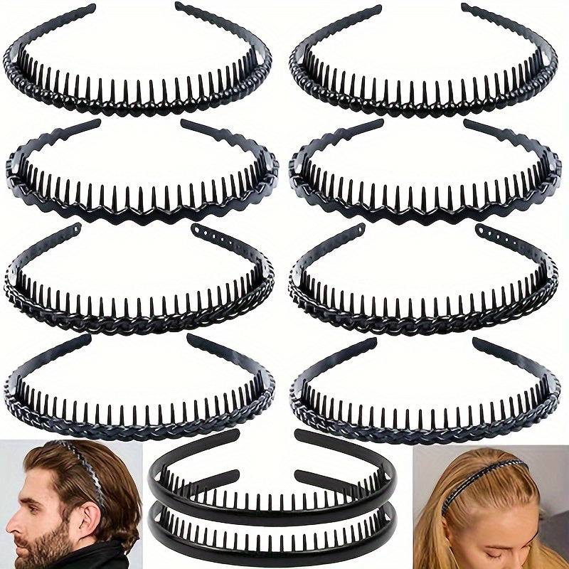 10pcs Minimalist Bright Headbands Set Non-slip Hair Hoops
