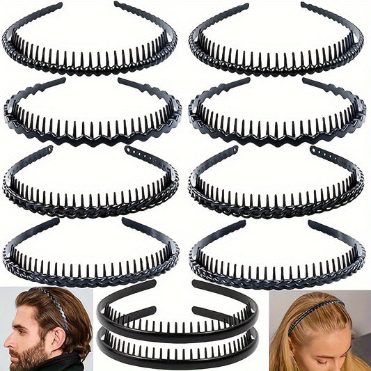 10pcs Minimalist Bright Headbands Set Non-slip Hair Hoops