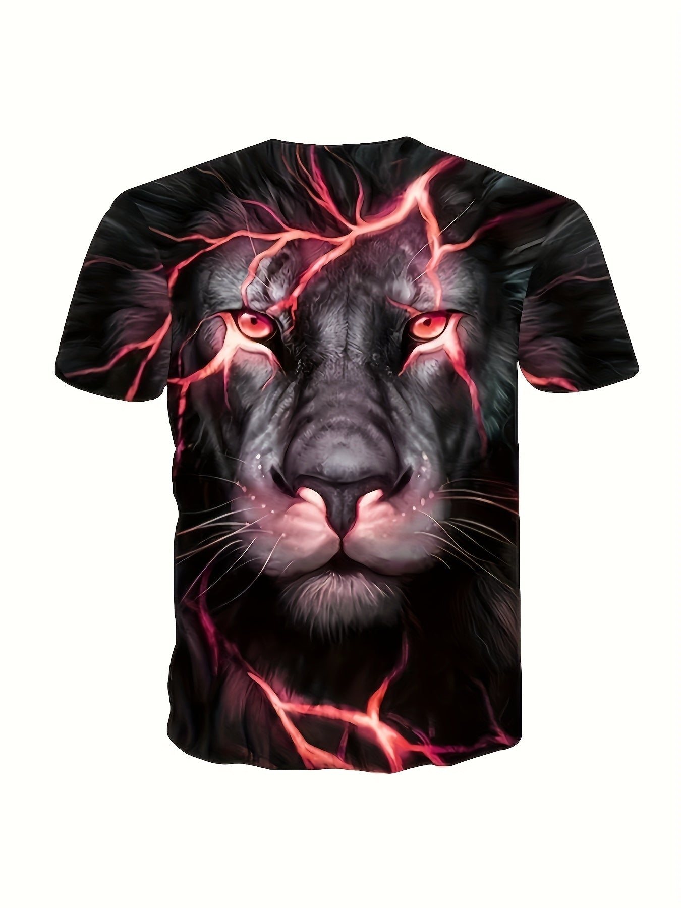 Kids' Lion & Lightning 3D Print T Shirt Short Sleeve Tee