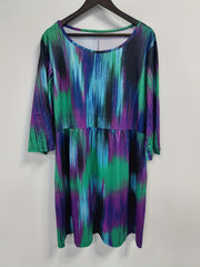 Casual Dress Women's Plus Print Half Sleeve Round Neck Tee Dress