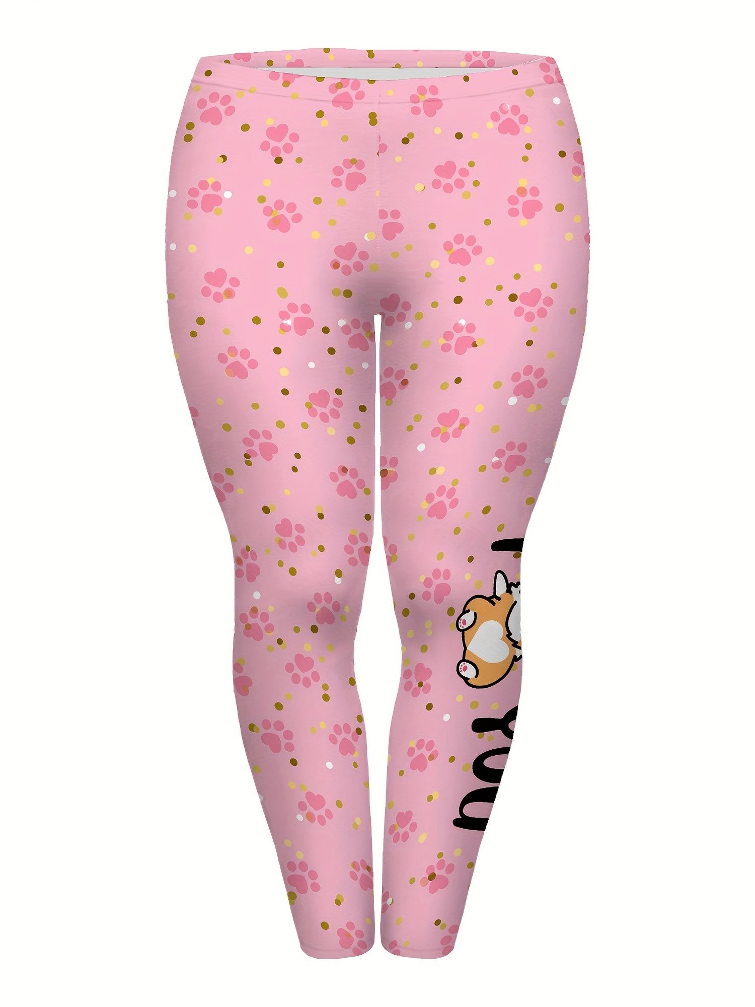 Puppy & Paw Print High Rise Skinny Yoga Pants
