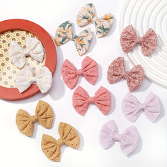 2pcs Floral Bow Lace Hair Clips for Proms & Baby Girls