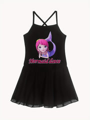 Cartoon Mermaid Ballet Skirt Cross Strap Dance Suit