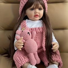 22 Inch Reborn Doll Realistic Full Silicone Baby Newborn Girl Doll Princess