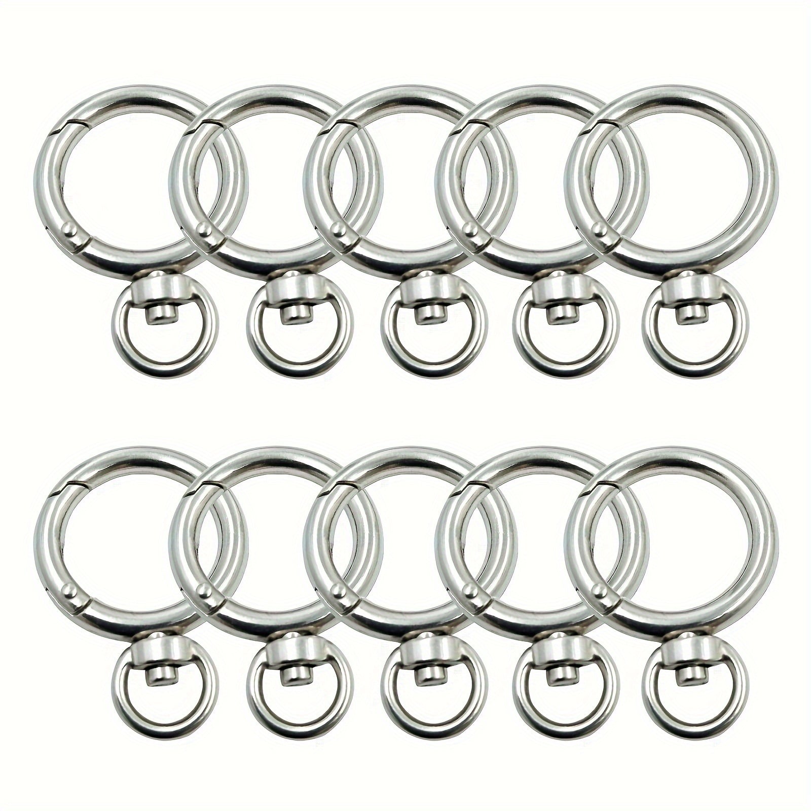 10pcs Round Carabiners Clips Snap Hooks
