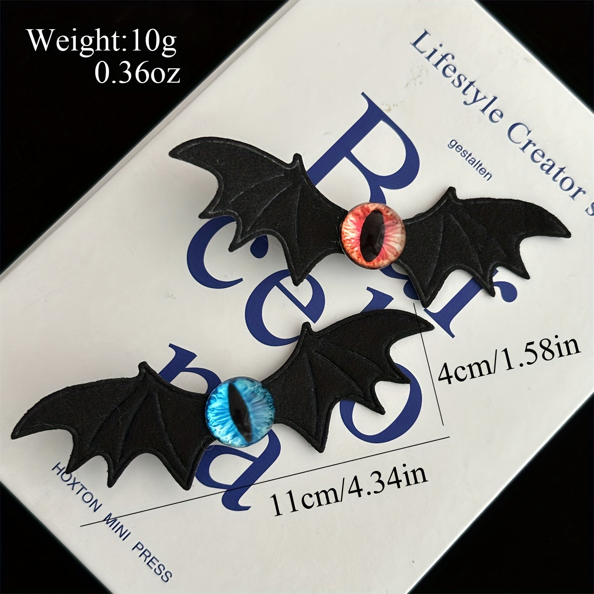 Girl's Halloween Bat Wings Barrette Funny Skull Dark Gothic Hair Accessory
