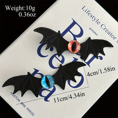 Girl's Halloween Bat Wings Barrette Funny Skull Dark Gothic Hair Accessory