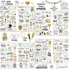 225pcs Cartoon Tattoo Stickers for Guest Book and Party Decor