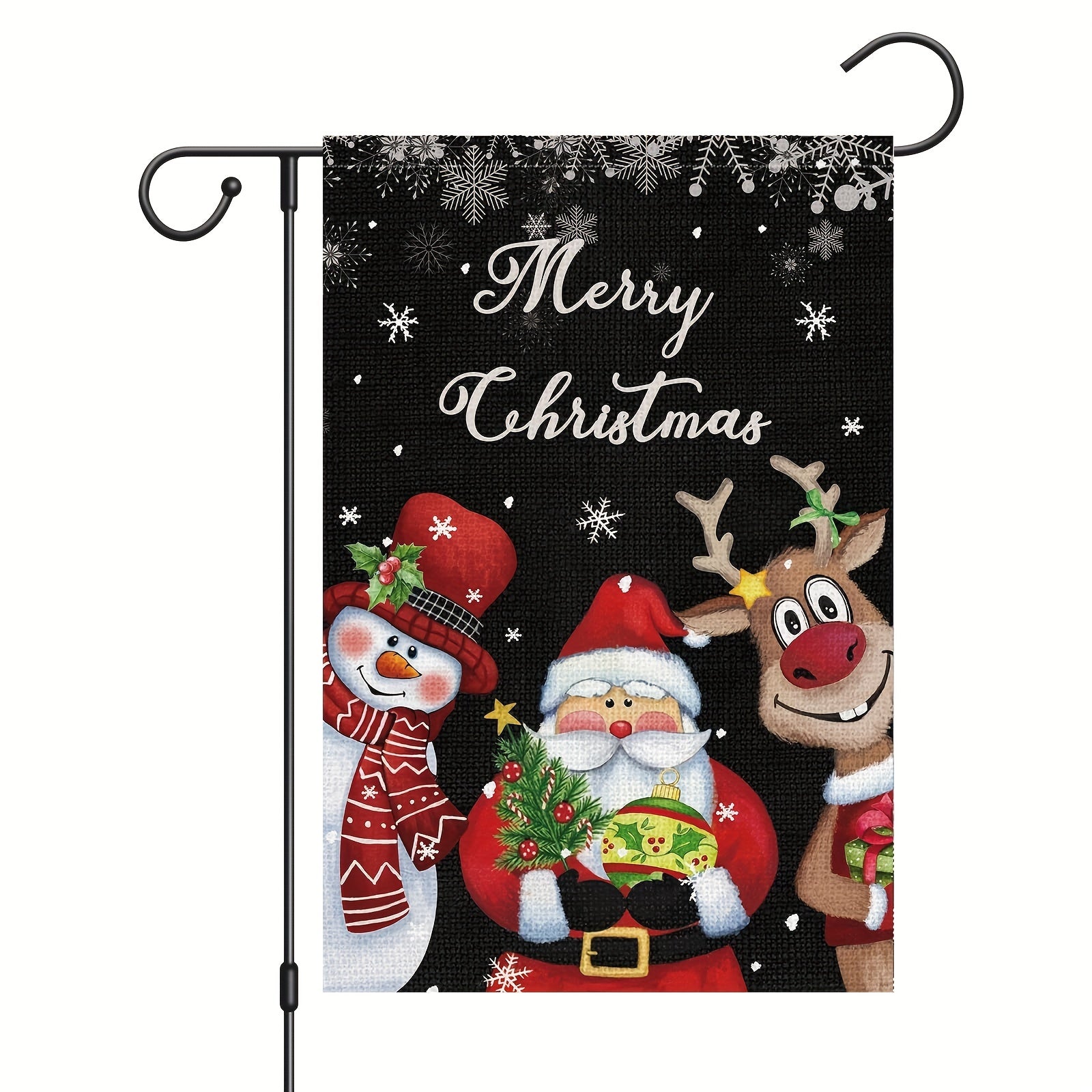 Christmas Garden Flag Double Sided Burlap Elk Snowman Santa Claus Xmas Decoratio