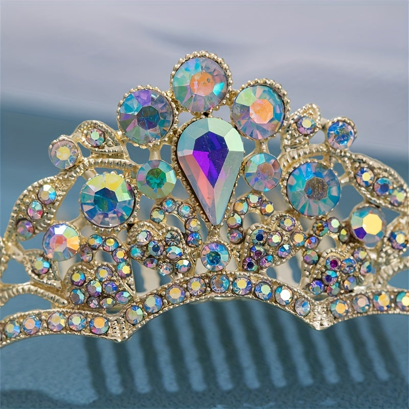 Rhinestone Crown Hair Comb for Girls