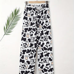 Cow Print Sleep Bottoms Casual & Home Sleep Pants Women's Sleepwear