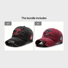 Men's Retro Baseball Cap Letter Embroidery Peaked Cap