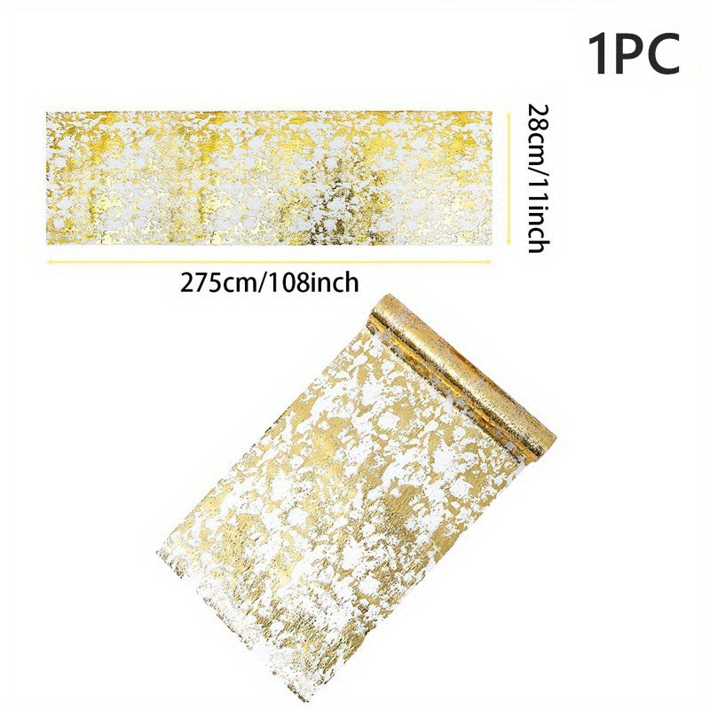 Golden Mesh Roll Wedding Decoration