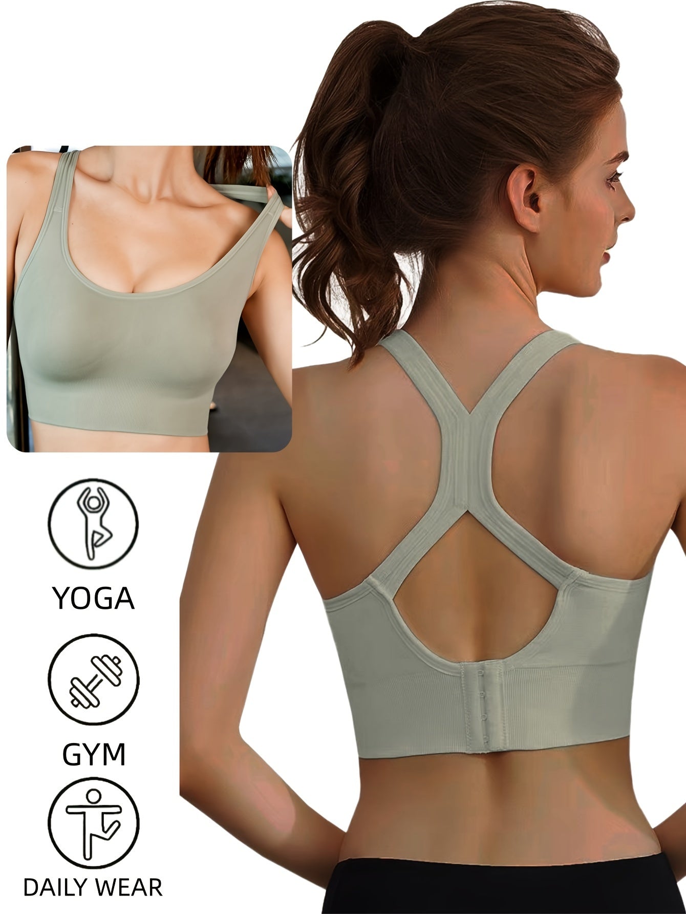 Women's Hollow Back Yoga Sports Bra