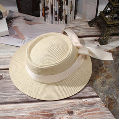 Paper Woven Ribbon Sun Hat for Beach Holiday Travel
