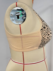 Leopard Print Buckle Front Plus Size Soft Bra