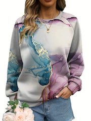 Tie-Dye Crew Neck Sweatshirt for Women