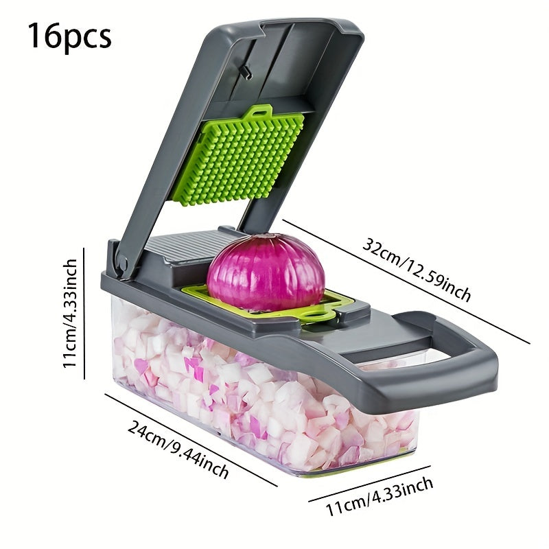 16pcs Slicer Kitchen Vegetable Cutter Dicer Shredder Set