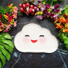 8pcs Rainbow Cloud Disposable Paper Plates for Parties & Weddings