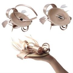 Women's Tea Party Hat Headband Derby Bridal Flower Feathers Hair Clip
