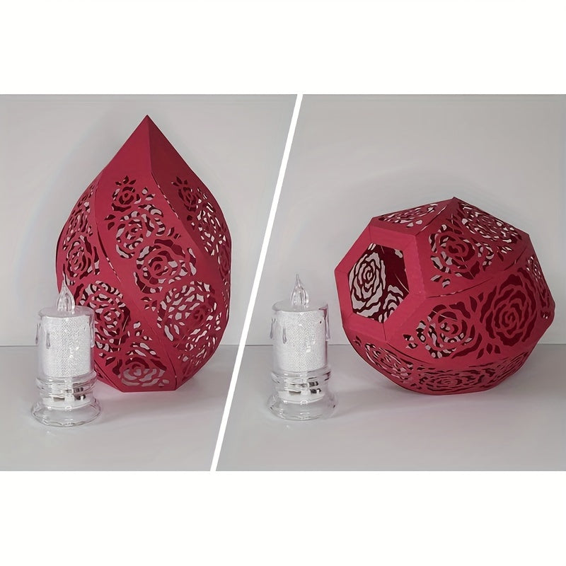 Metal Cutting Dies 3D Rose Lantern Winter Cut Die for Card Making Scrapbooking