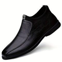 Men's Leather Plaid Loafer Shoes Wear resistant Non Slip Casual Shoes