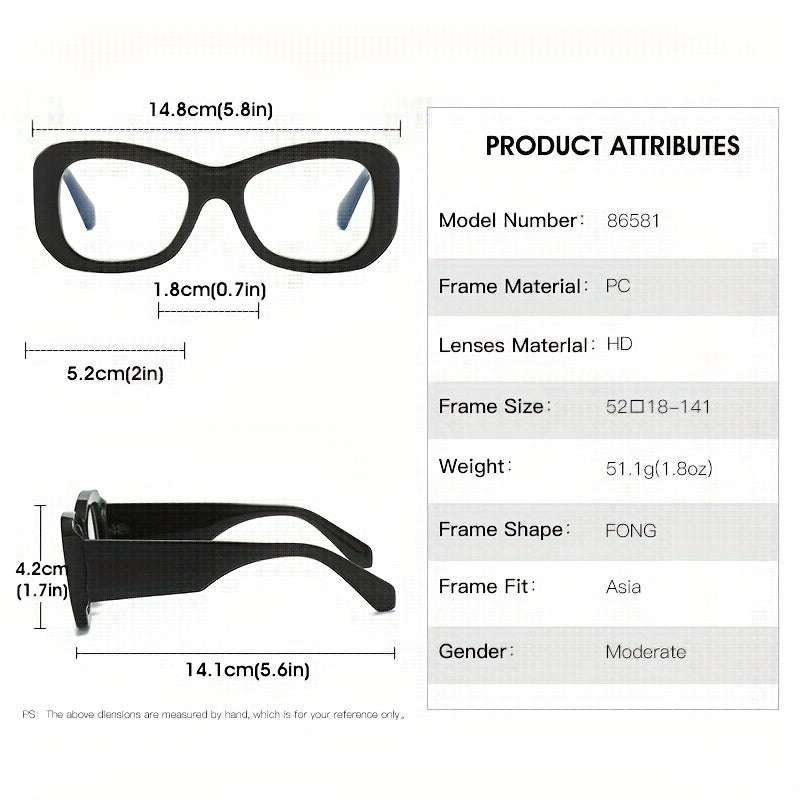 Y2K Clear Lens Glasses Thick Frame UV400