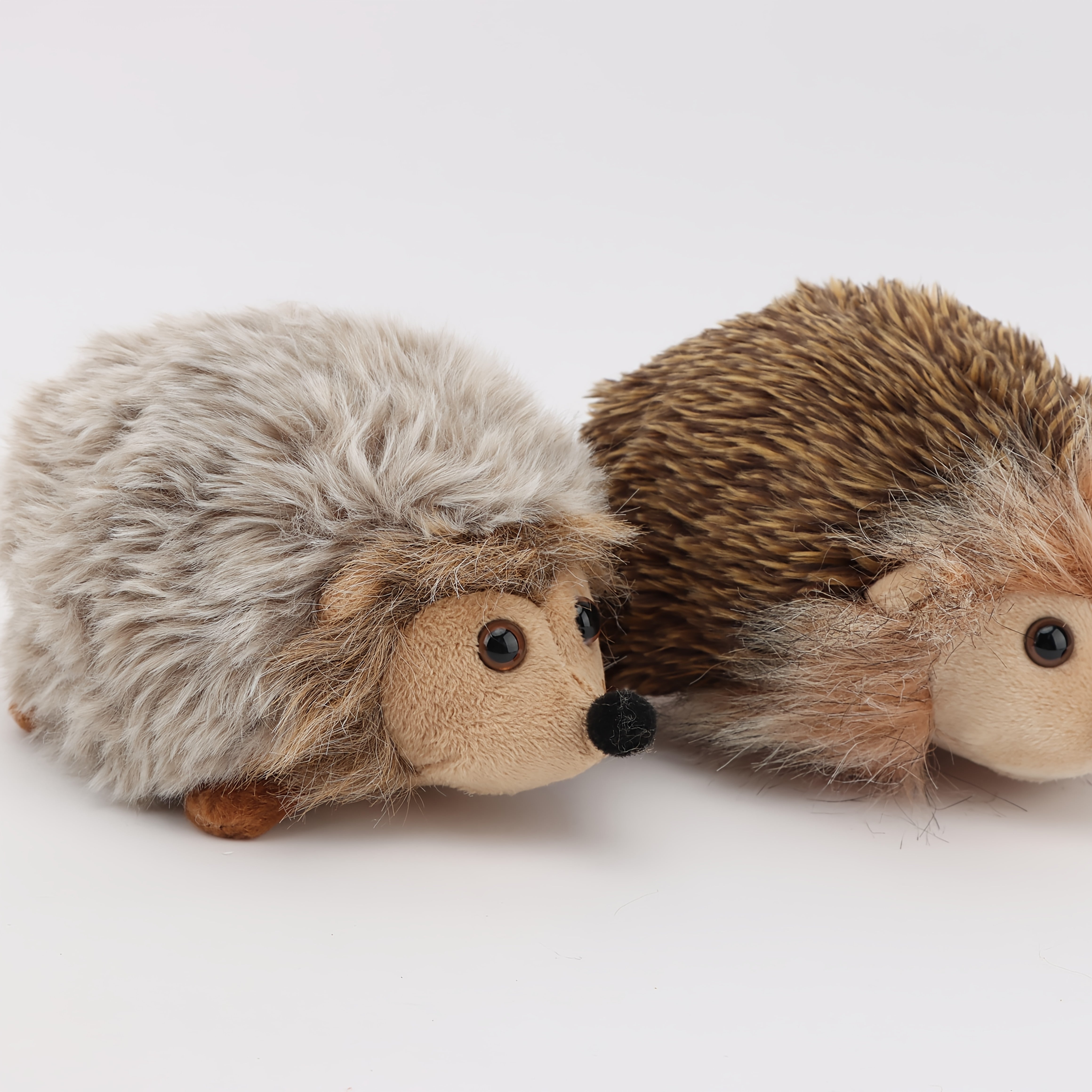 Soft Hedgehog Stuffed Animal Plush Doll Brown & Fur Nose & Eyes