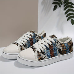 Women's Printed Low Top Sneakers Lightweight Casual Shoes