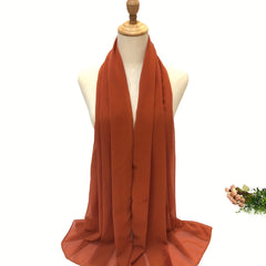 Casual Chiffon Scarf Solid Hijab Thin Breathable Shawl Outdoor Windproof