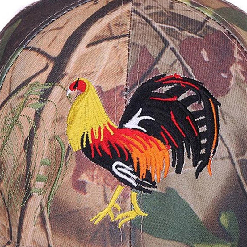 Men's Camouflage Baseball Cap with Rooster Embroidery