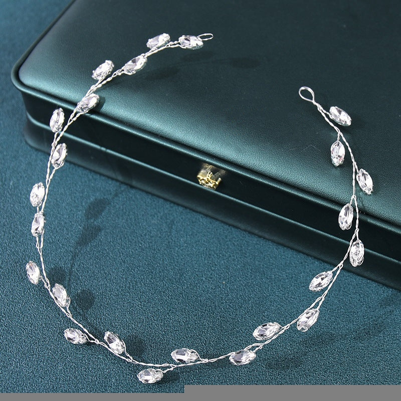 Bridal Wedding Crystals Long Hair Vine Headpiece