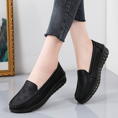 Women's Low Wedge Loafers Lightweight Non Slip Comfortable Slip On Shoes