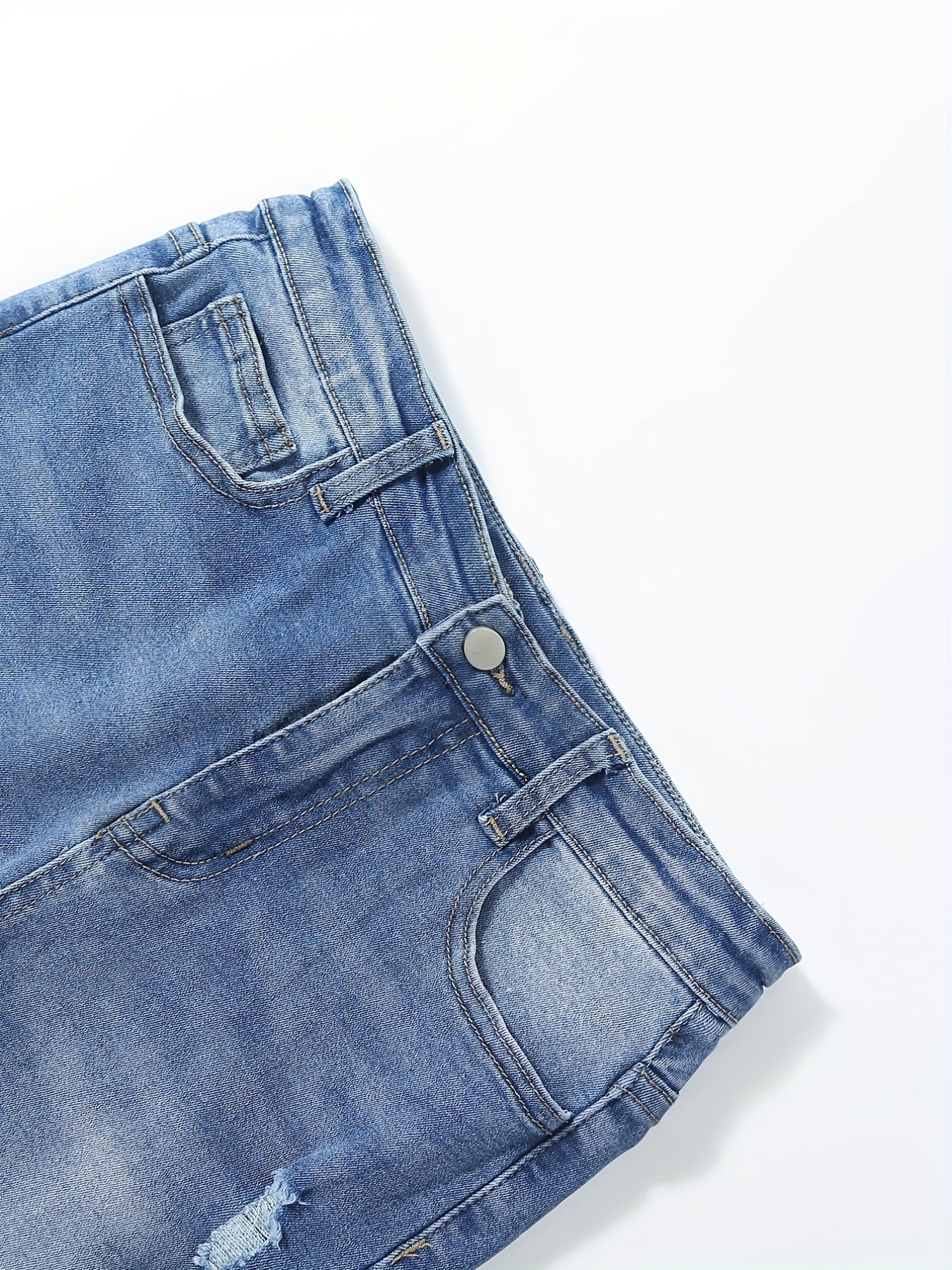 Kid Girls Ripped & Flared Denim Pants - Casual & Street