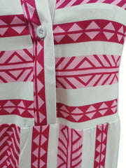 Geo Print V neck Sleeveless Dress Boho Casual Dress For Spring & Summer