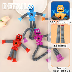Suction Cup Robot w/ Retractable Tubes Fidget Toy