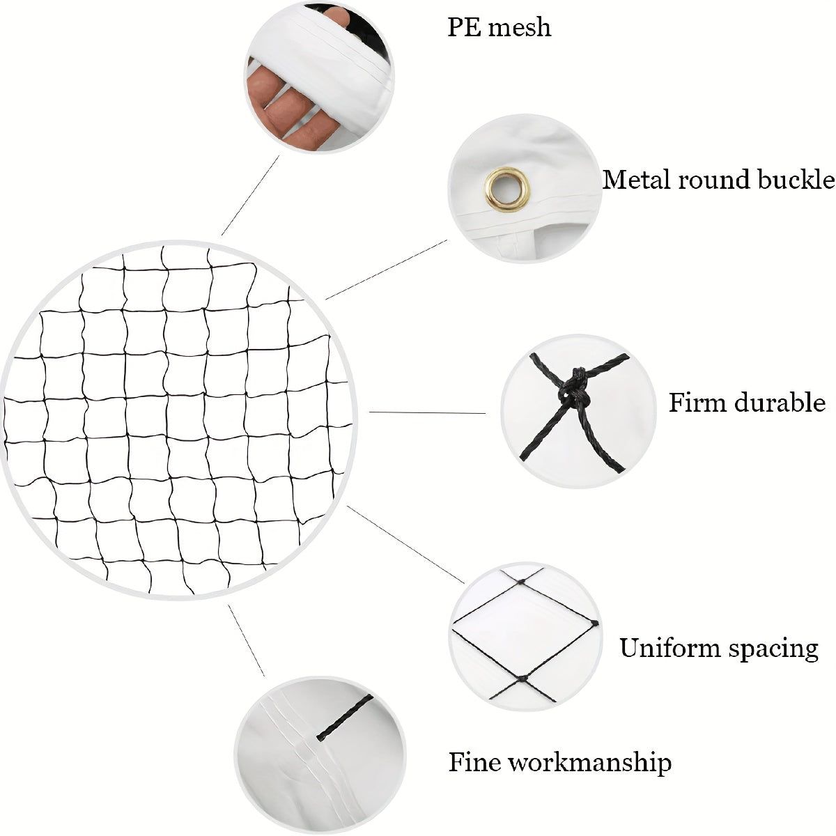 Foldable Volleyball Net with Handbag for Indoor/Outdoor
