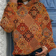 Allover Print Hoodie Casual Long Sleeve Hoodies for Women