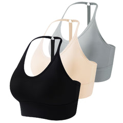 3pcs Seamless Halter Sports Bras Yoga Fitness Bra Women's Lingerie