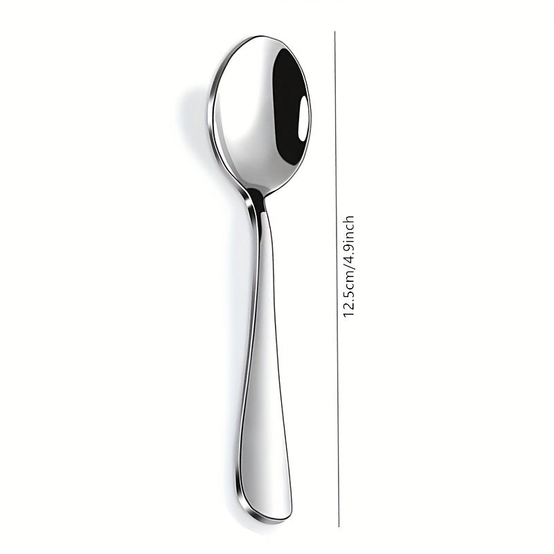 10pcs Stainless Steel Dessert Spoon Modern Stirring Ice Cream Spoon